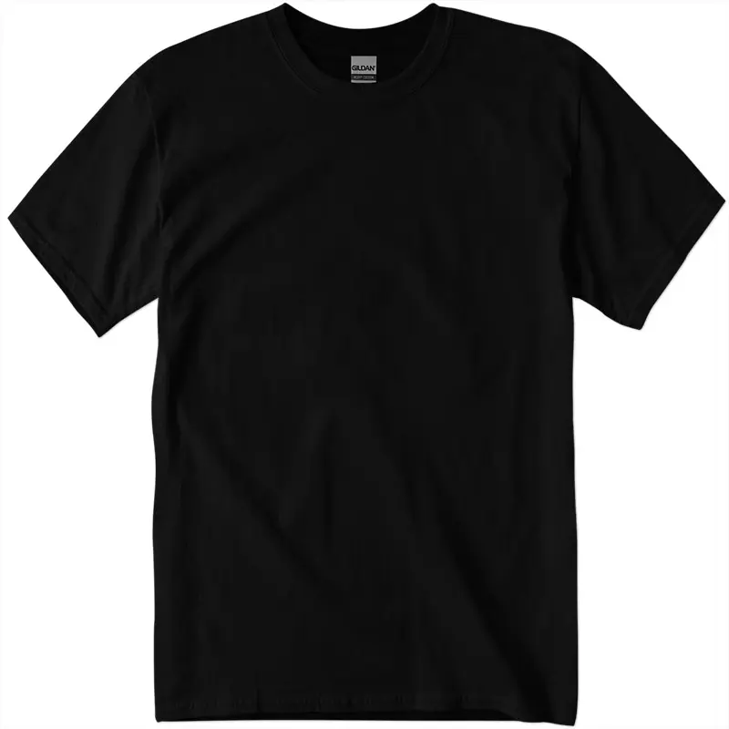 Plain black crew-neck T-shirt